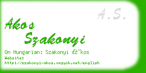 akos szakonyi business card